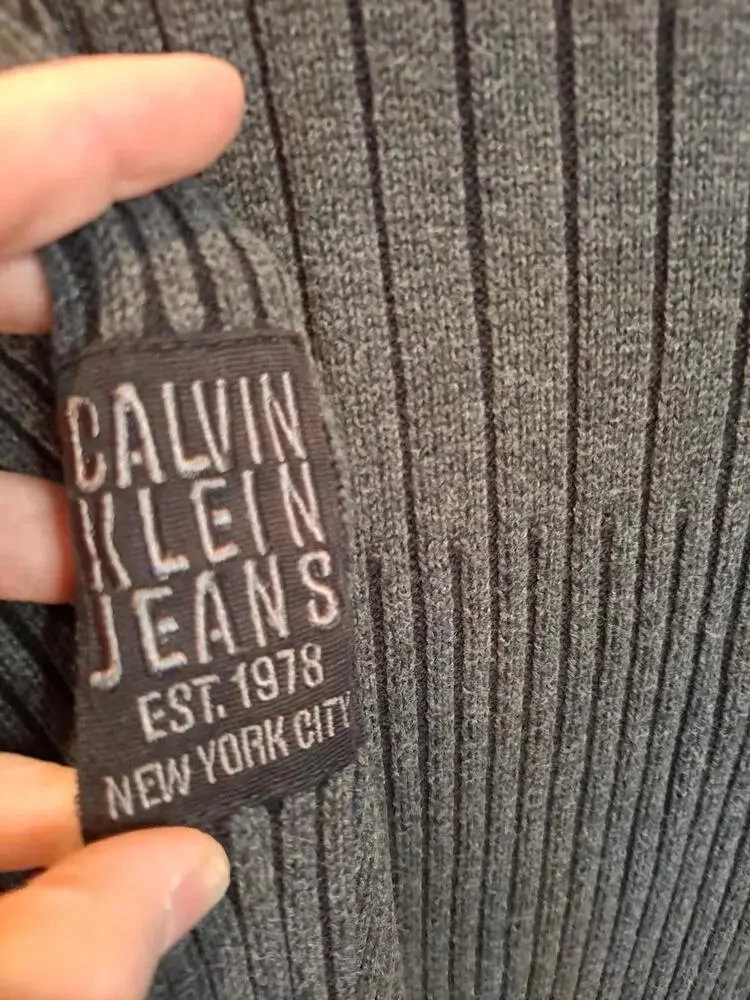 Calvin Klein Jeans Full Zip‎ Sweater with Front Pockets Size Large